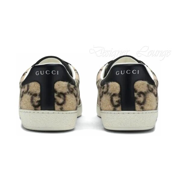 NEW GUCCI Ace GG Monogram Men's Wool Logo Sneakers G 9.5 / US 10 Authentic $890 - Picture 4 of 10